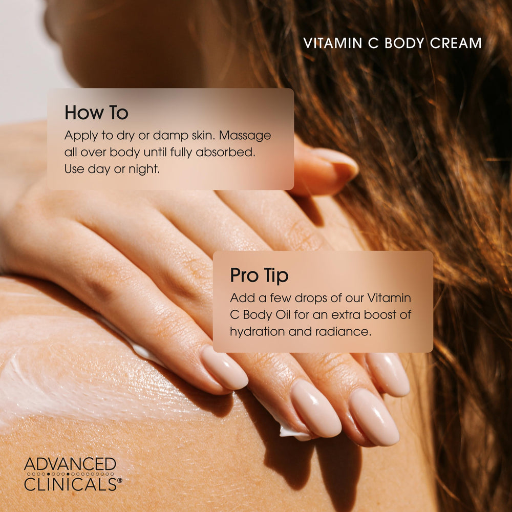 Advanced Clinicals Bouteille Crème Corps Pompe — format pratique et usage quotidien.