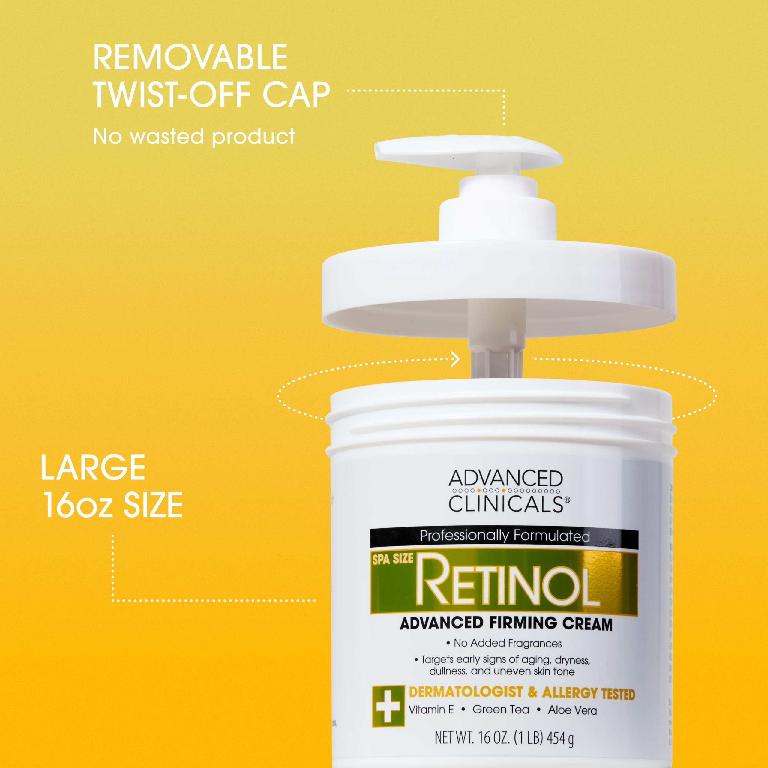 Advanced Clinicals Bouteille sérum retinol visage, pratique et facile à doser.