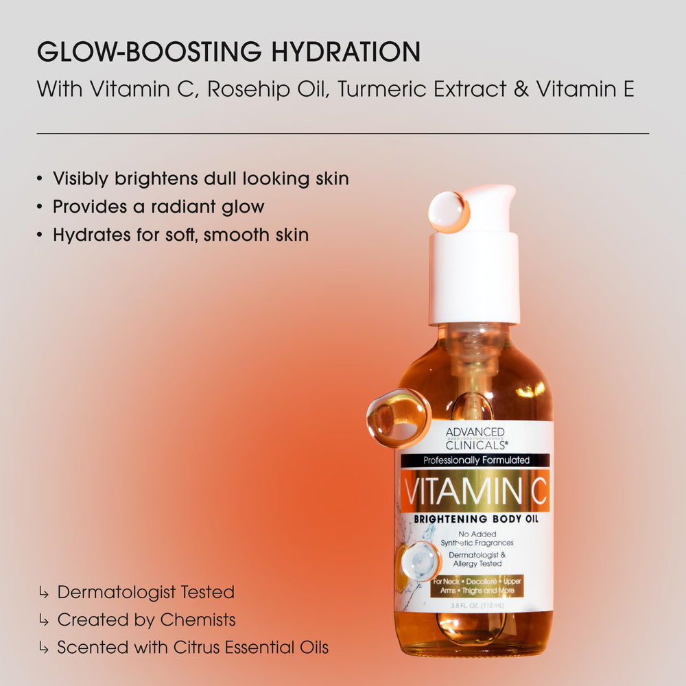 Advanced Clinicals Vitamine C – texture satinée qui glisse et adoucit la peau.