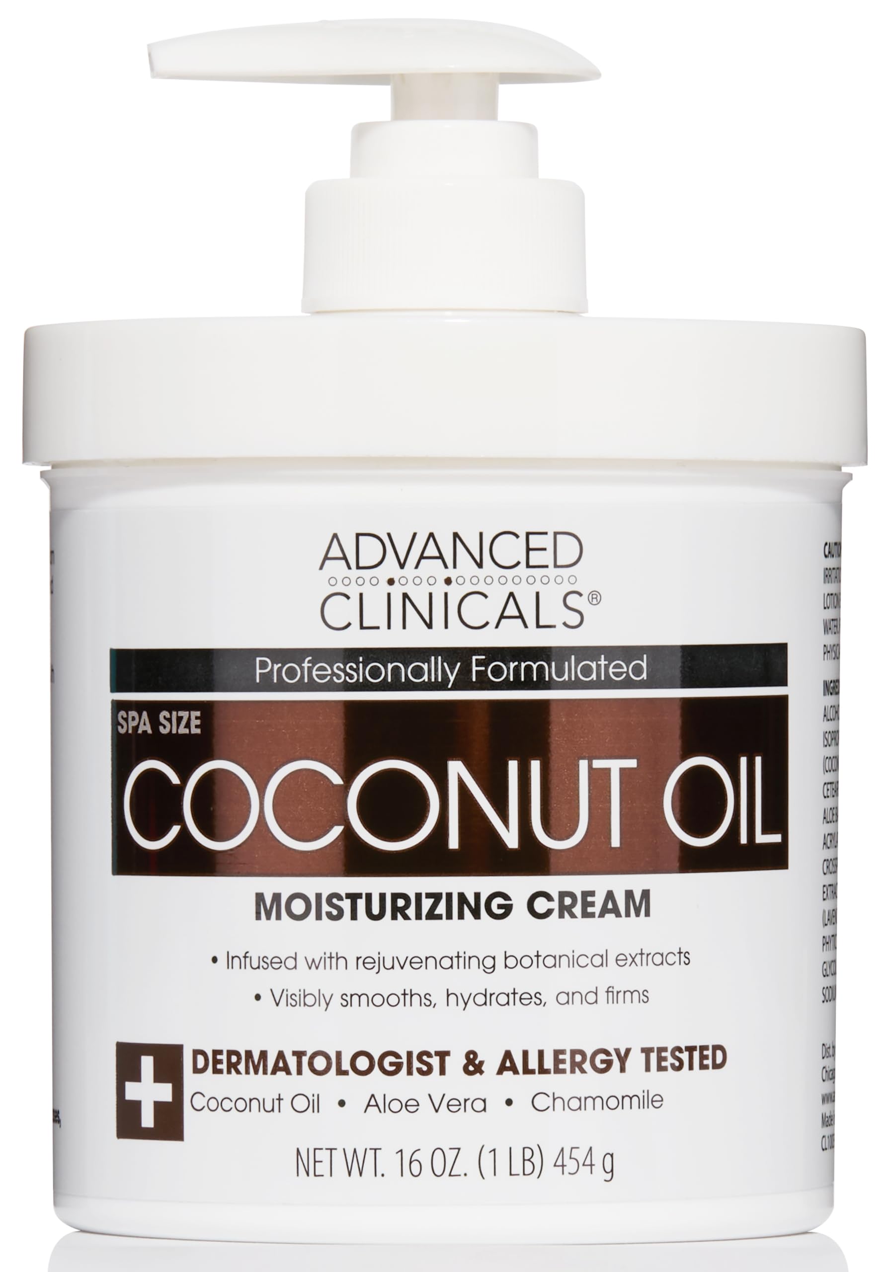 Advanced Clinicals crème coco, flacon visible, hydratation intense
