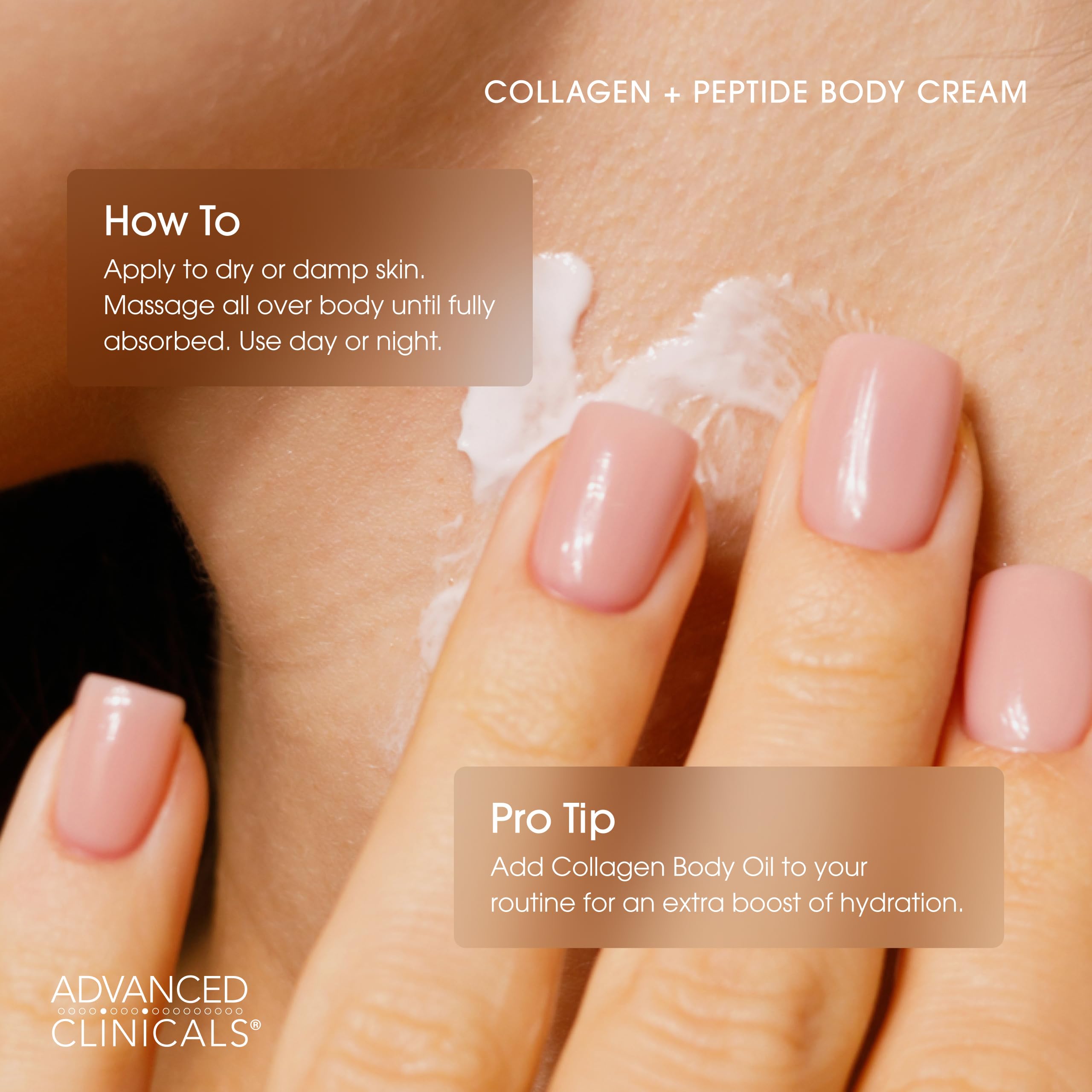 Advanced Clinicals Collagen Peptides Body Lotion extrait the vert offre une sensation rafraichissante.