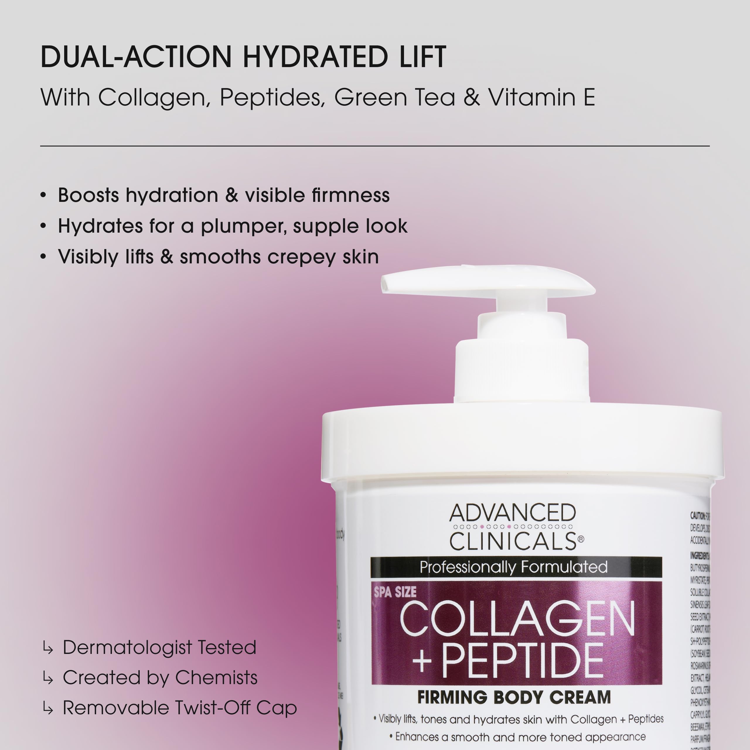 Advanced Clinicals Collagen Peptides Soin Visage en pot, douceur et réconfort.