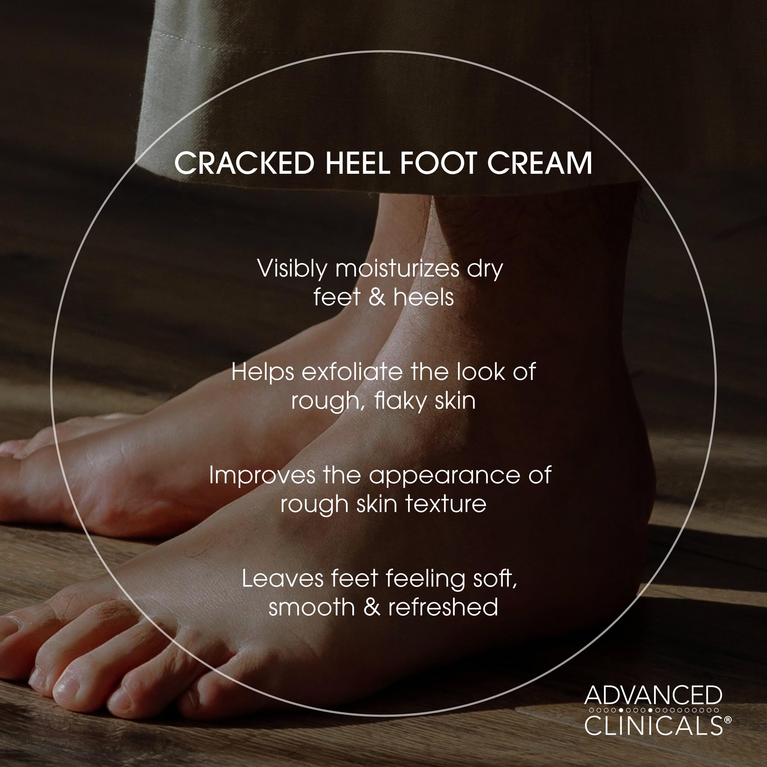 Advanced Clinicals Crème talons craqués: application sur les pieds pour douceur durable.