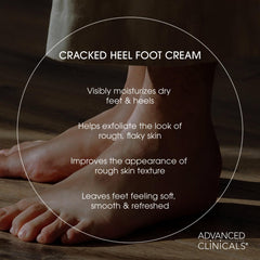 Advanced Clinicals Crème talons craqués: application sur les pieds pour douceur durable.