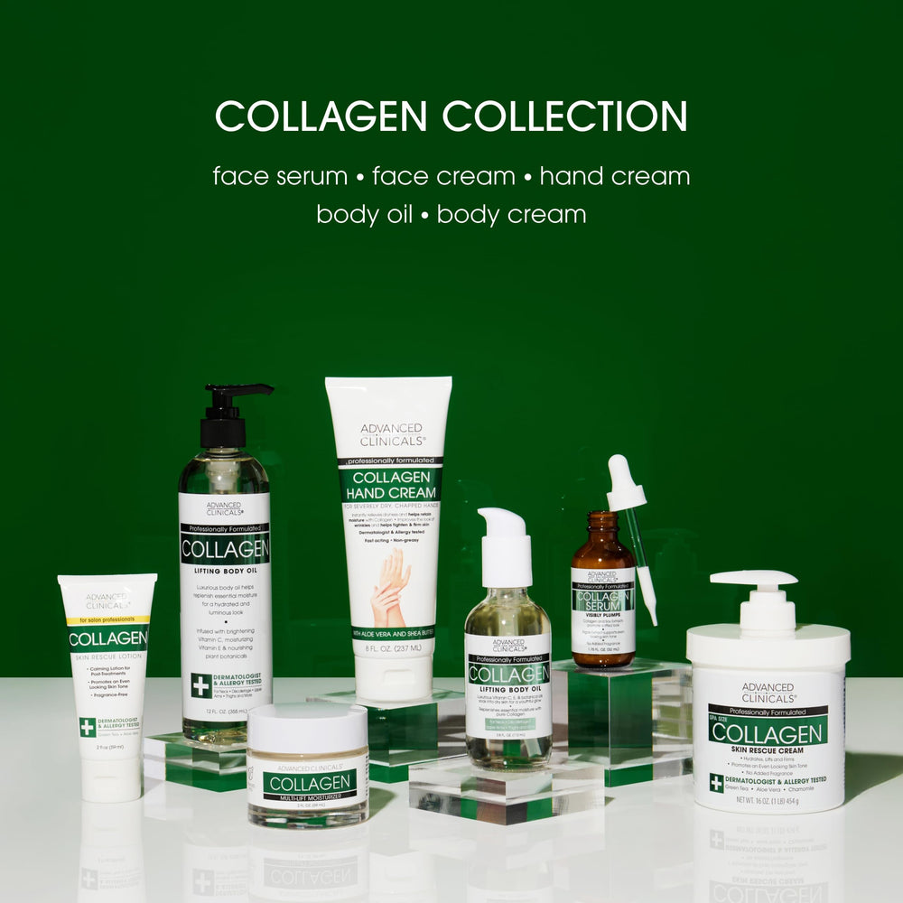 Advanced Clinicals Crème Collagen Formule Scientifique: actifs prouvés pour peau hydratée.