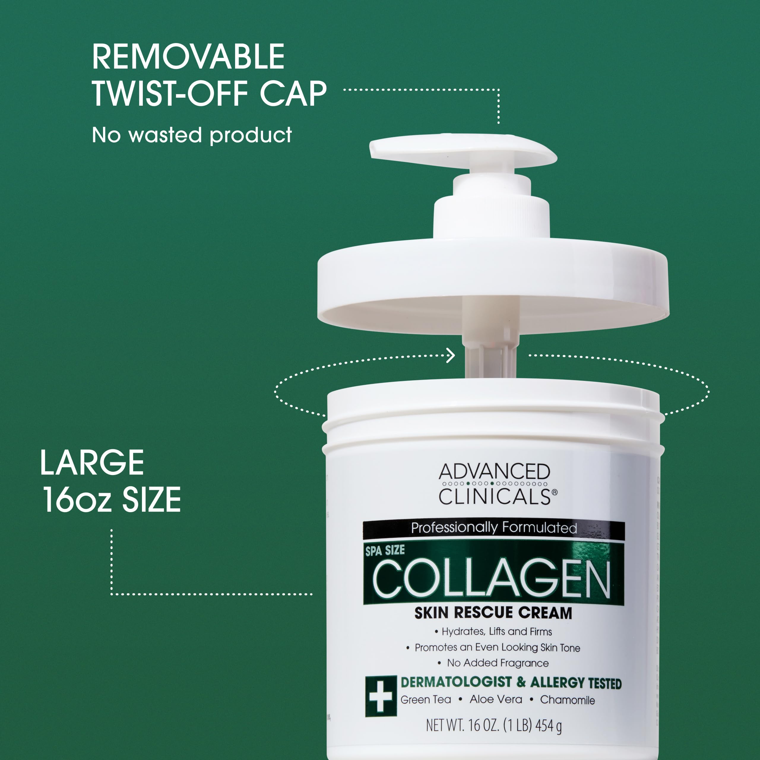 Advanced Clinicals Crème Collagène Corps – texture veloutée sans fini gras.