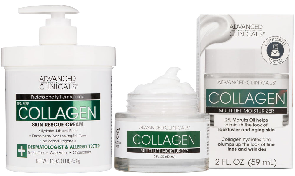 Advanced Clinicals Crème Collagène Visage – hydratation et repulpage potentiel.