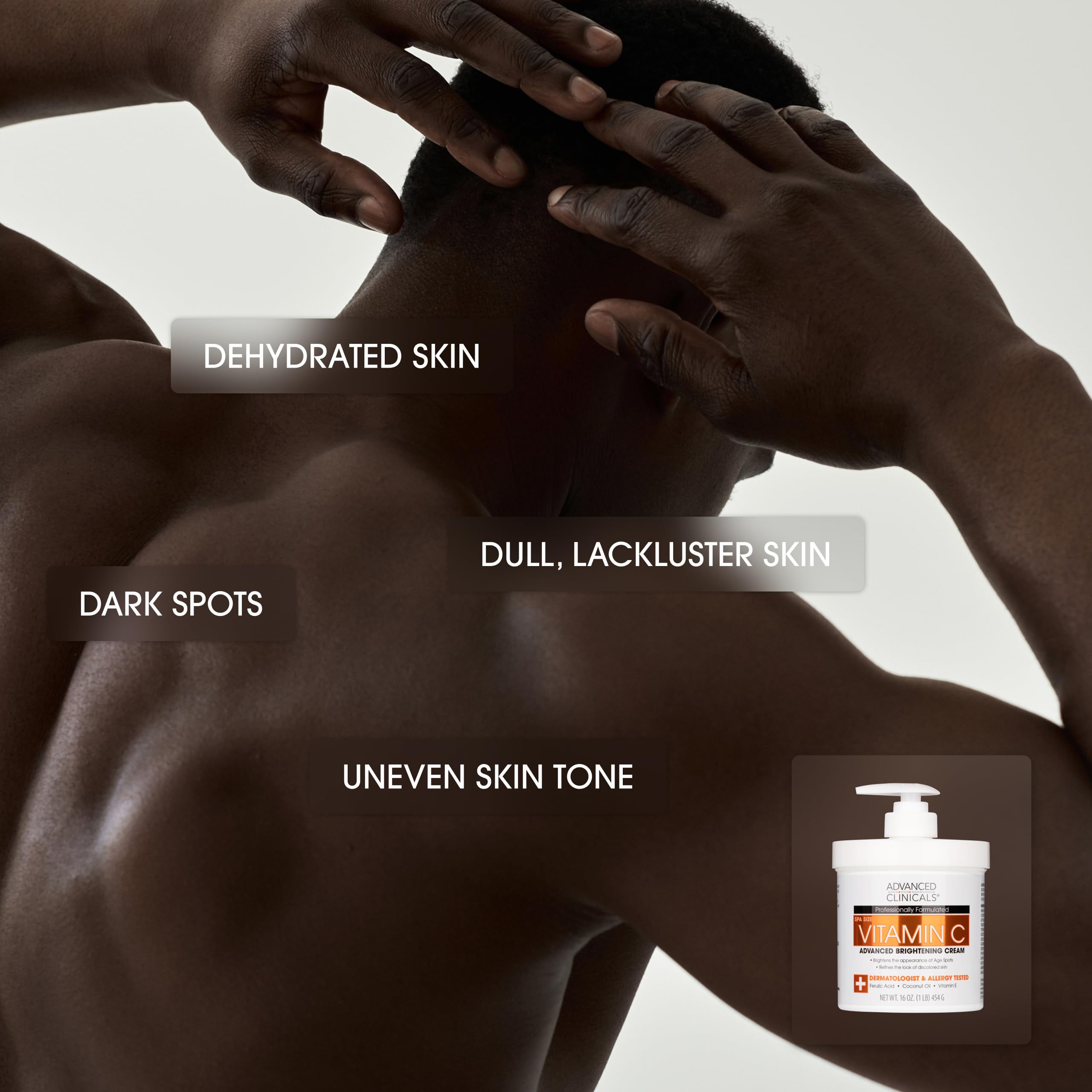 Advanced Clinicals Crème Corps Absorption Rapide — laisse la peau douce sans fini gras.