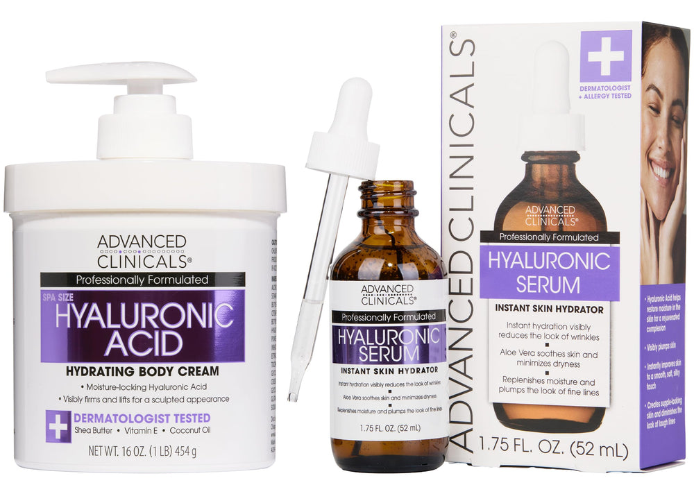 Advanced Clinicals crème corps acide hyaluronique hydratation profonde et peau lisse