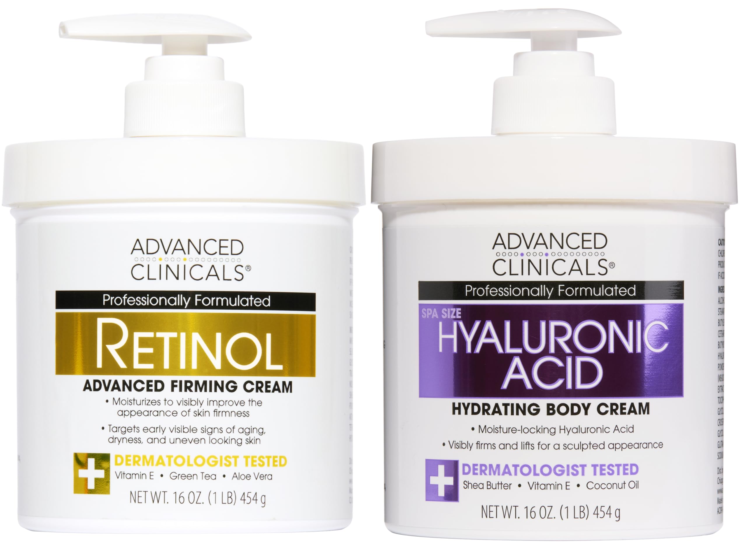 Crème Corps Advanced Clinicals au rétinol, texture riche pour hydrater et lisser