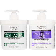 Advanced Clinicals Crème Hyaluronique en bouteille pour hydratation durable du corps