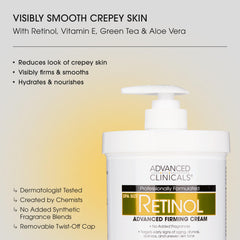 Advanced Clinicals crème retinol pour le corps, texture riche comme un beurre sans gras