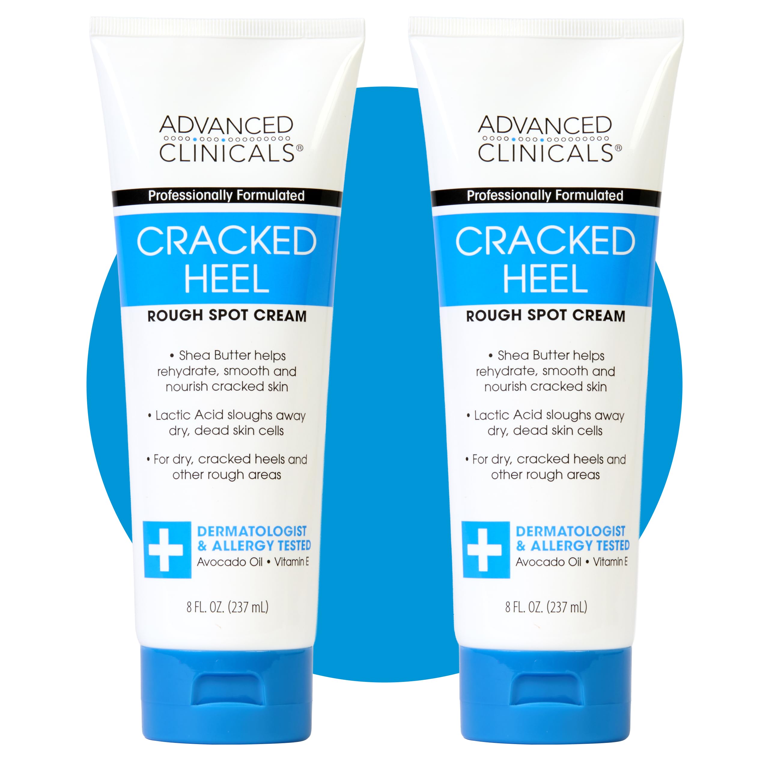 Advanced Clinicals Crème talons craqués bouteille: hydratation ciblée pour les pieds.