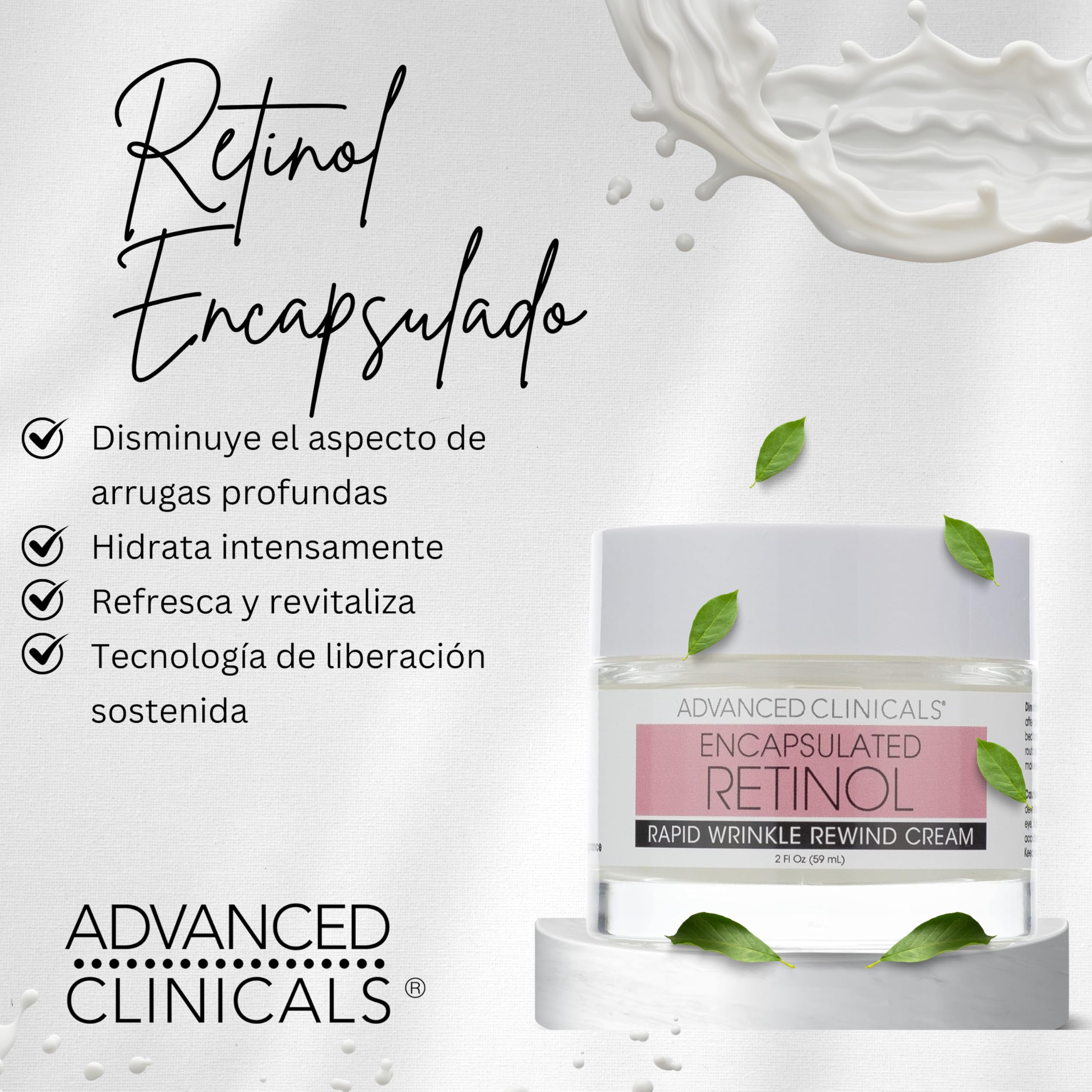 Advanced Clinicals crème visage soin nocturne, ridules atténuées et peau plus lisse.