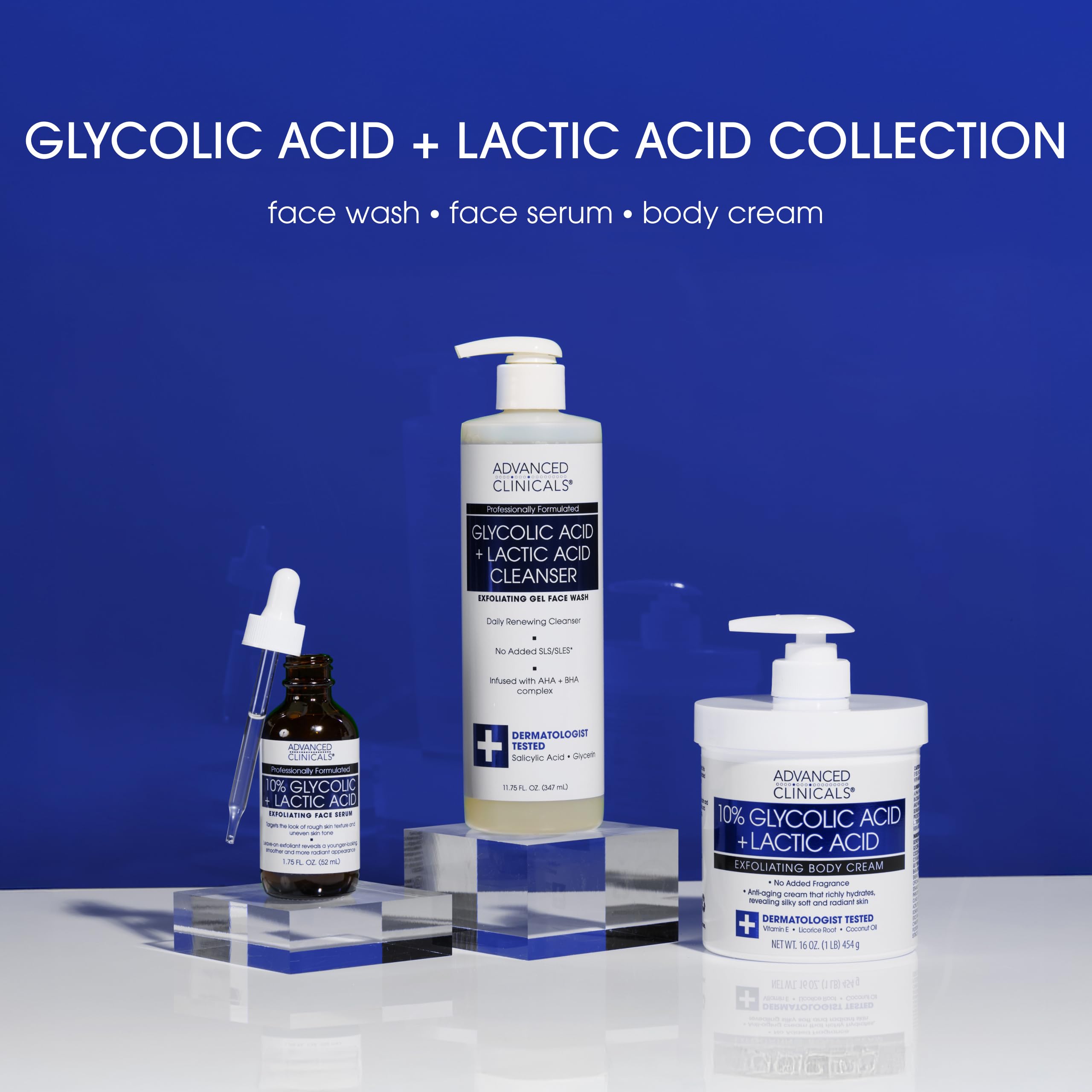 Dermatologist tested and science-backed Glycolic Face Wash by Advanced Clinicals