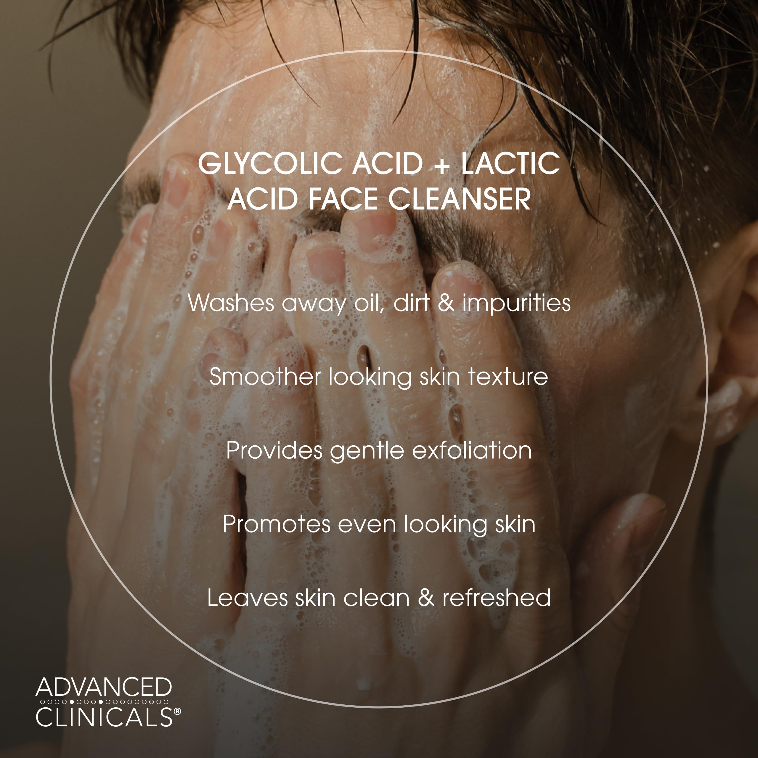 Glycolic Face Wash from Advanced Clinicals with peppermint-eucalyptus for refreshing rinse