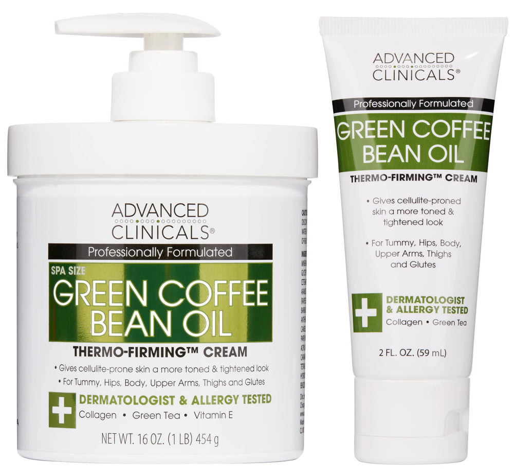 Advanced Clinicals huile café vert thermo – bouteille, hydratation et raffermissement potentiel