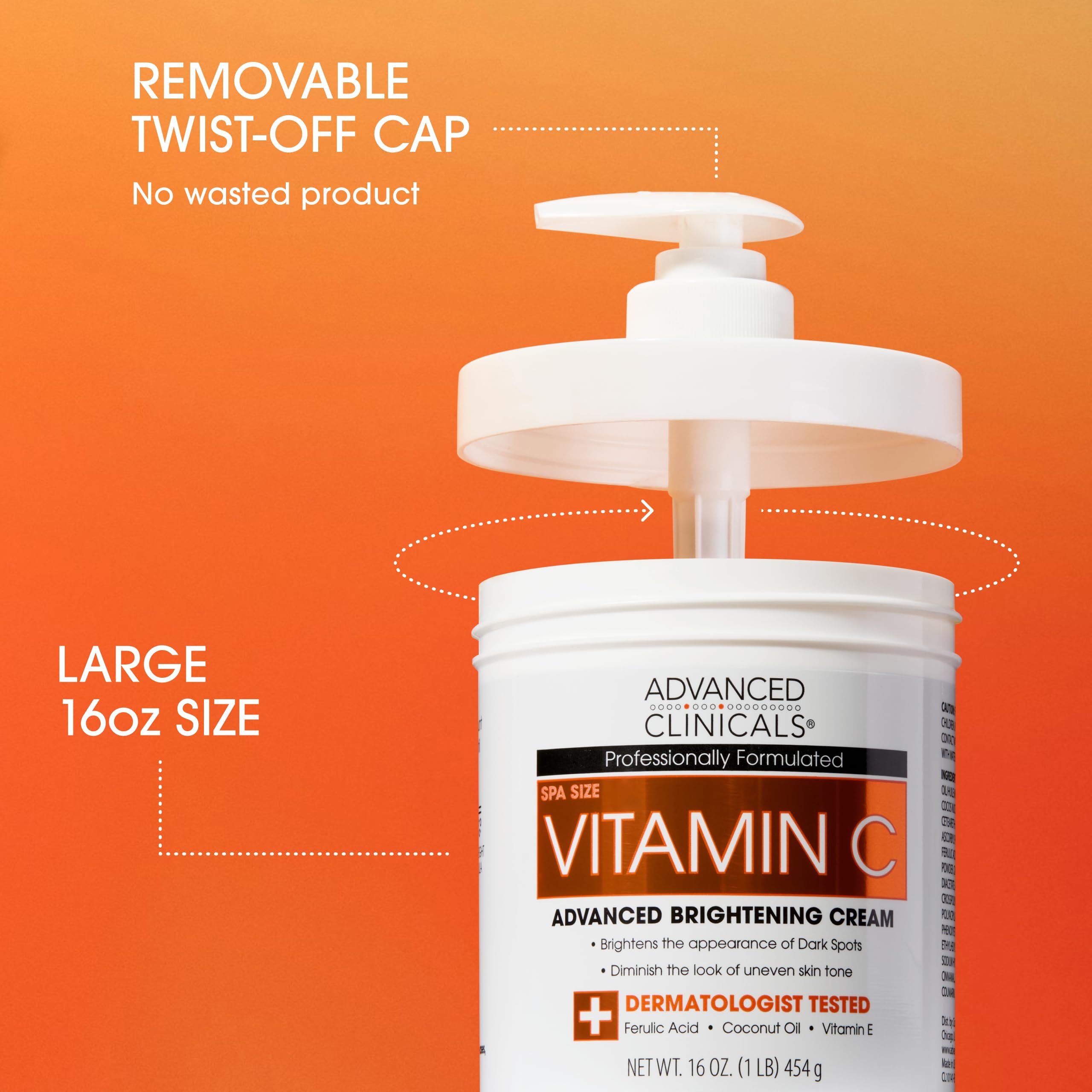 Huile corps Advanced Clinicals vitamine C pour peau nourrie et radieuse.