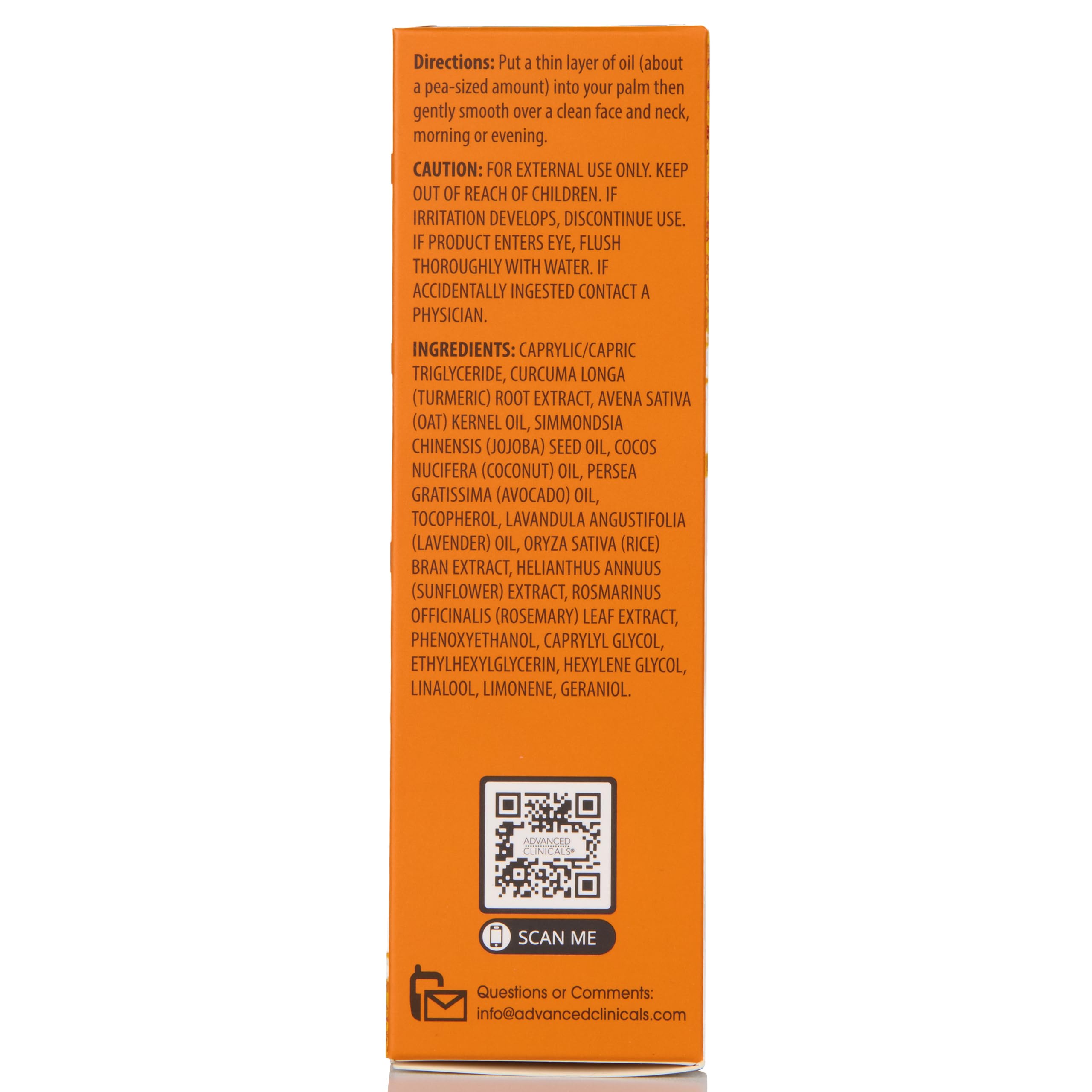 Advanced Clinicals Sérum huile curcuma – idéal en routine matin et soir.