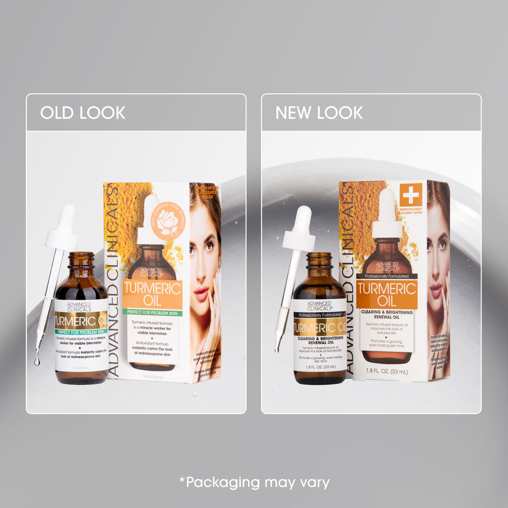 Advanced Clinicals Sérum huile curcuma – ingrédients clés pour nourrir la peau.