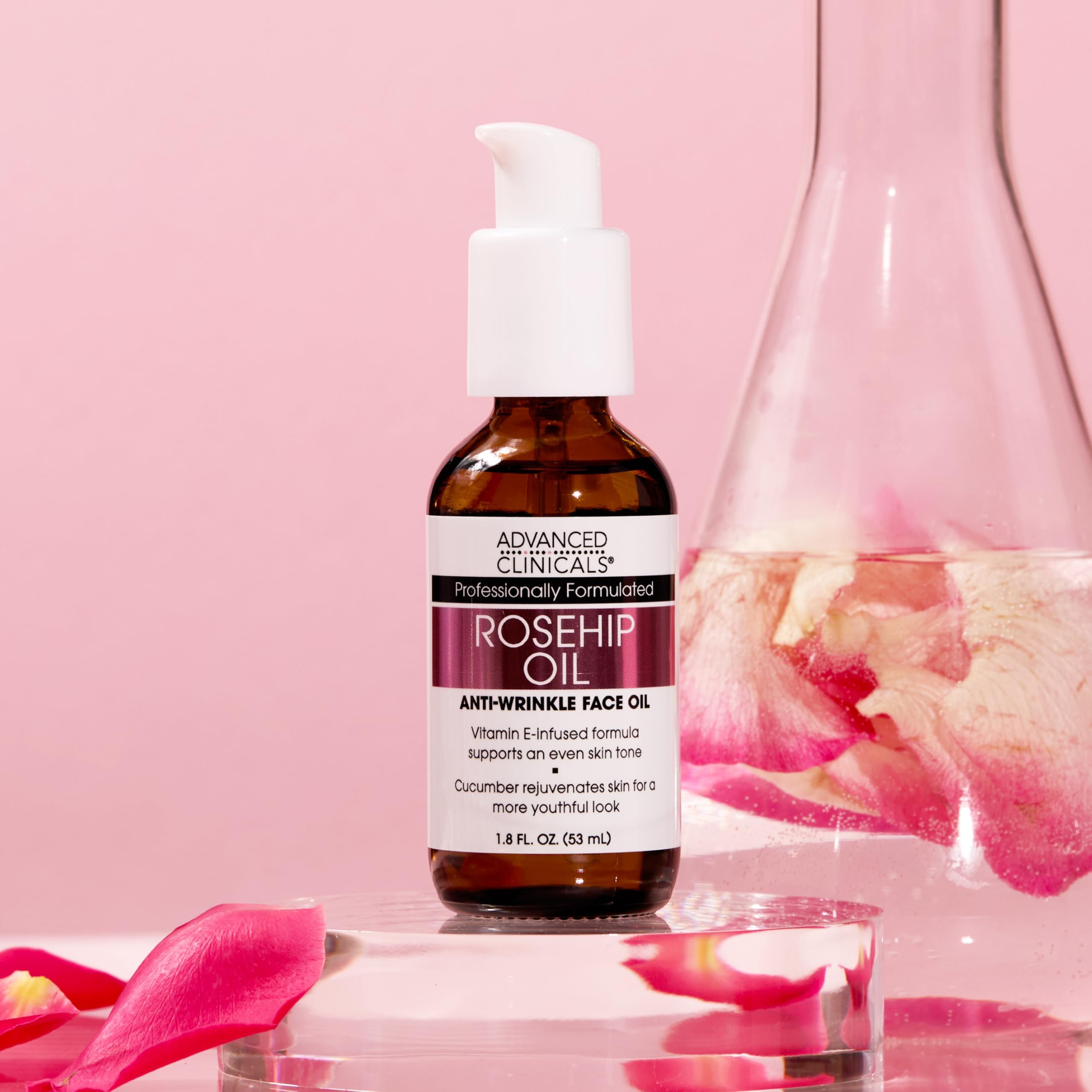 Advanced Clinicals Huile Rosehip Anti-Rides: peut atténuer l’apparence des ridules.
