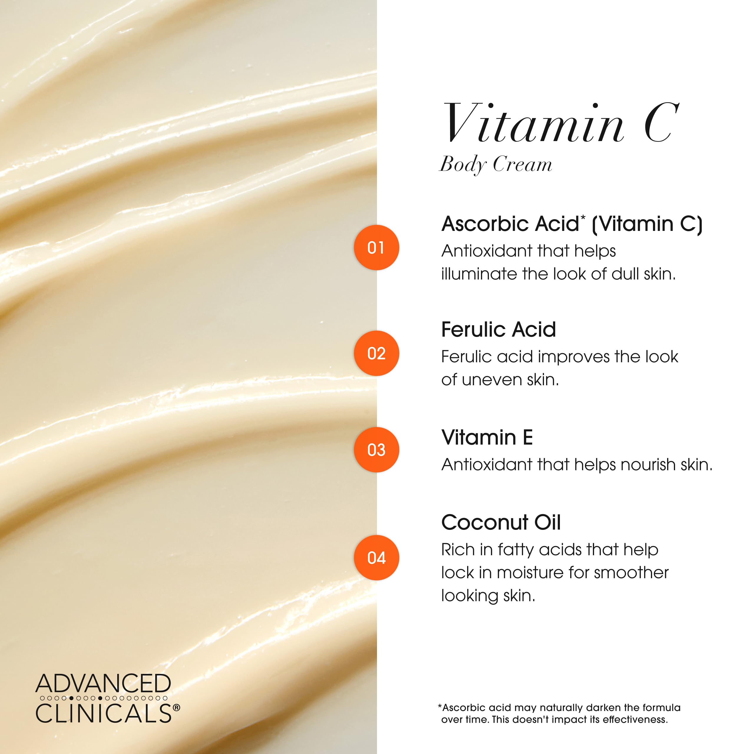 Advanced Clinicals Lotion Corps Lactique – peau douce et hydratée.