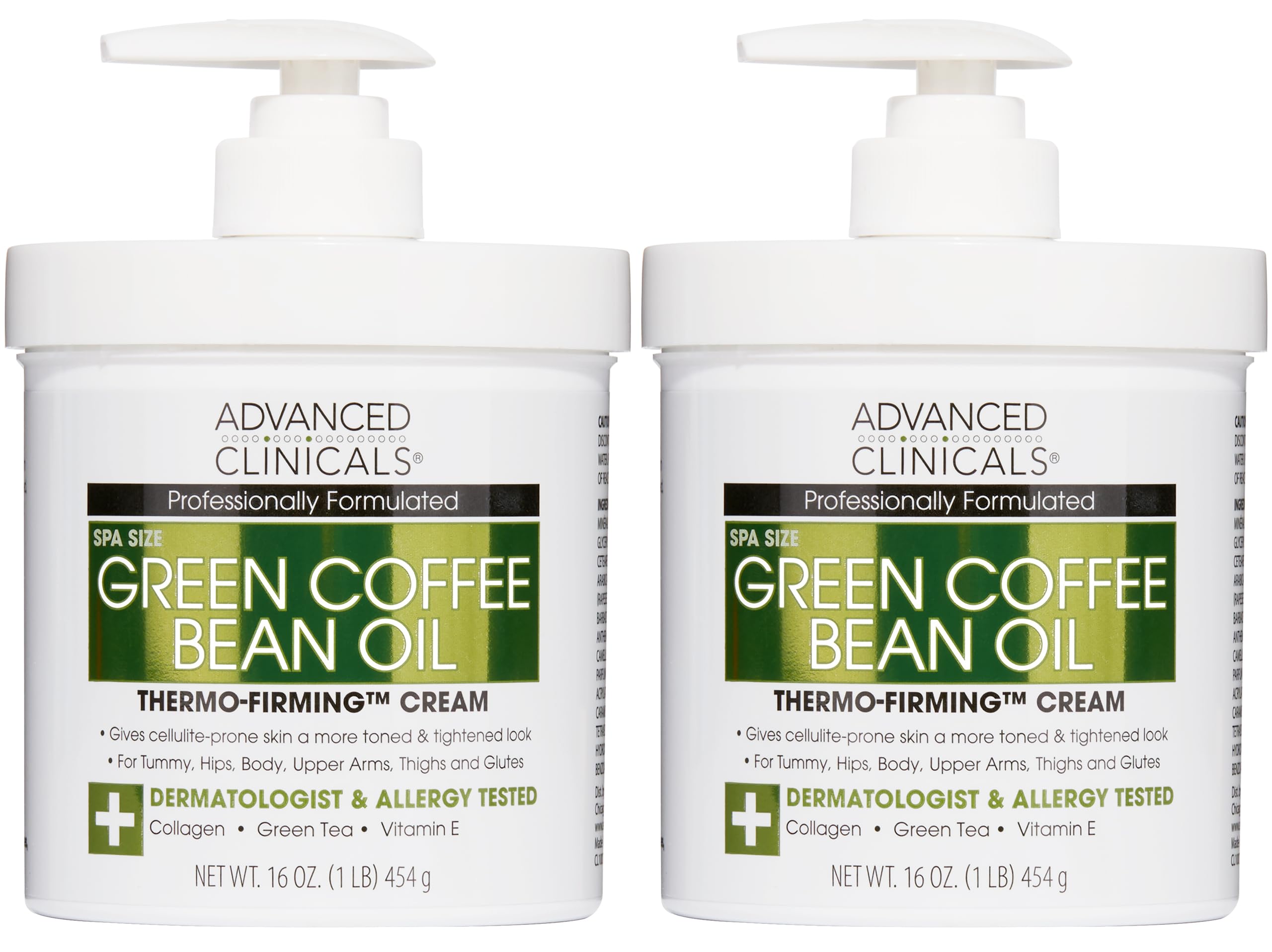 Advanced Clinicals lotion corps café vert hydratation et fermeté potentielles