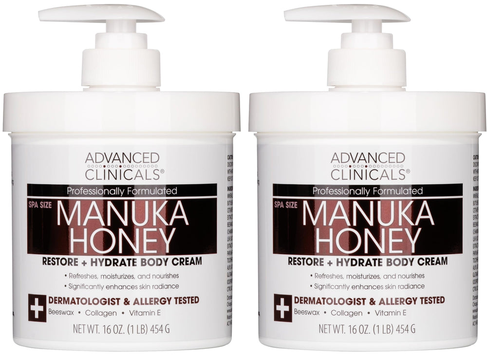 Advanced Clinicals Manuka Honey Body Cream – bouteille hydratante pour peau sèche