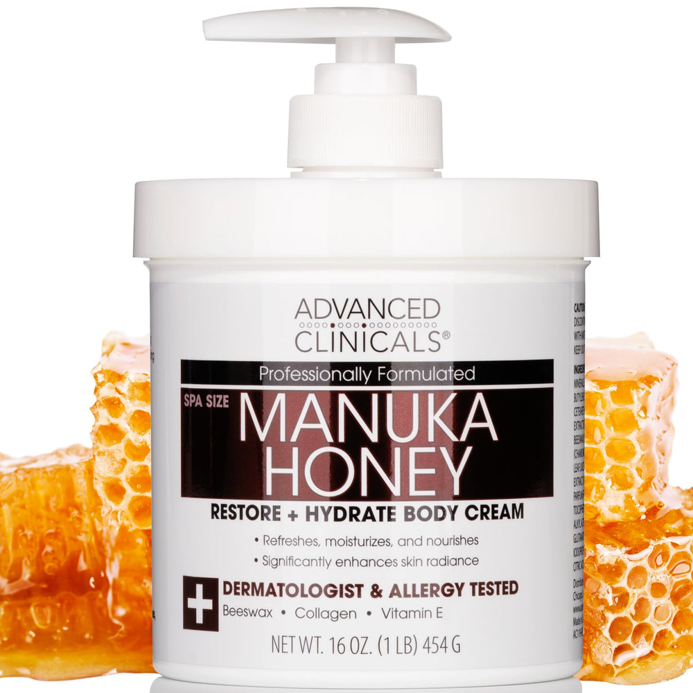 Advanced Clinicals Manuka Honey Body Cream texture veloutée pour peau hydratée durable