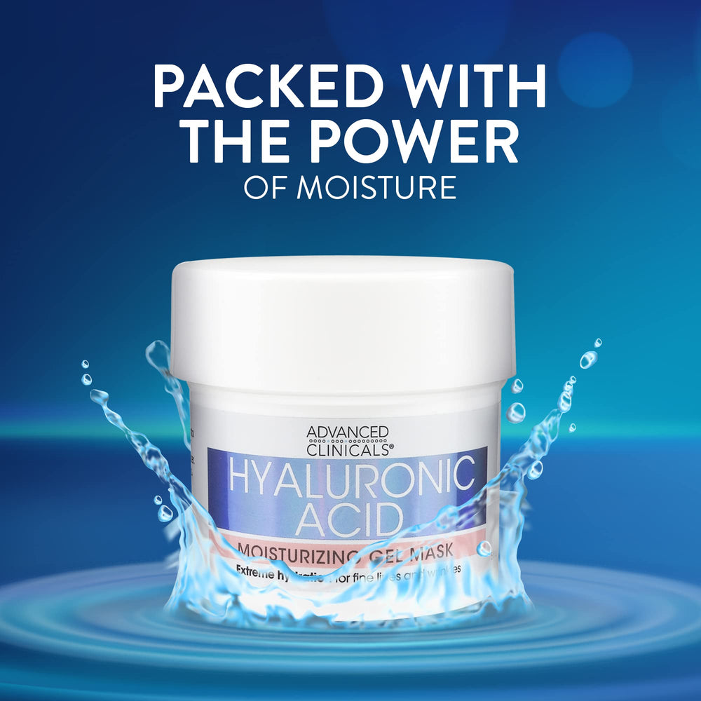 Masque hyaluronique Advanced Clinicals Visage apaise et apaise les irritations légères.