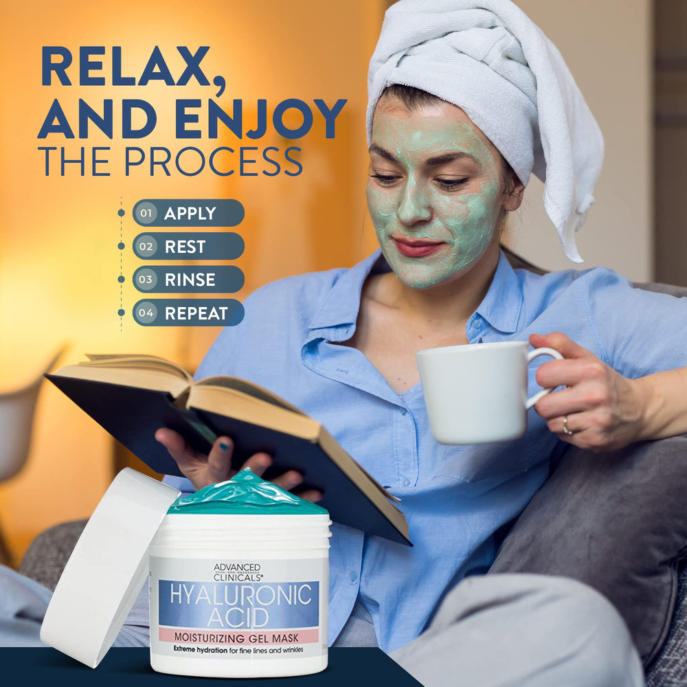 Advanced Clinicals Masque Gel Hyaluronique Visage hydrate en profondeur.