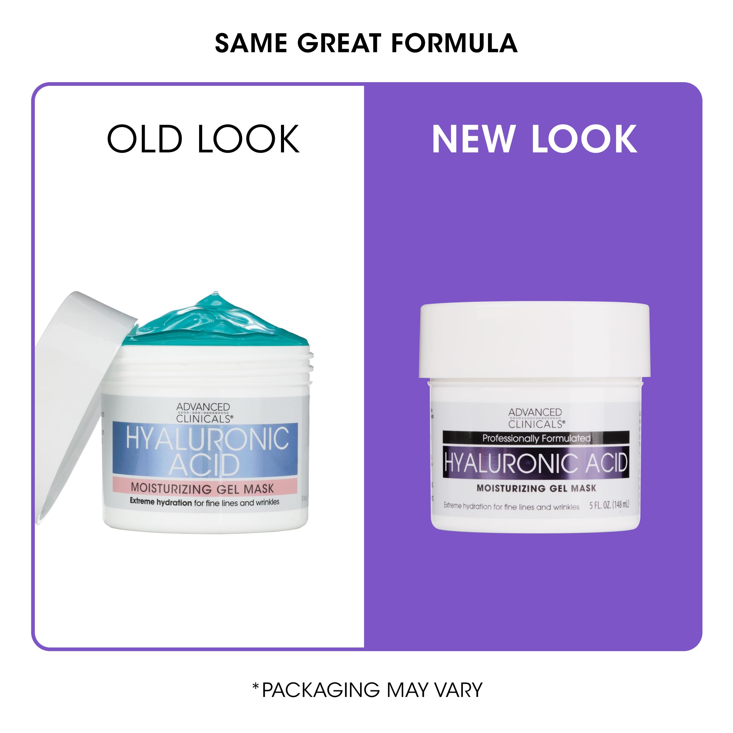 Masque gel hyaluronique Advanced Clinicals Visage texture cremeuse et agréable.