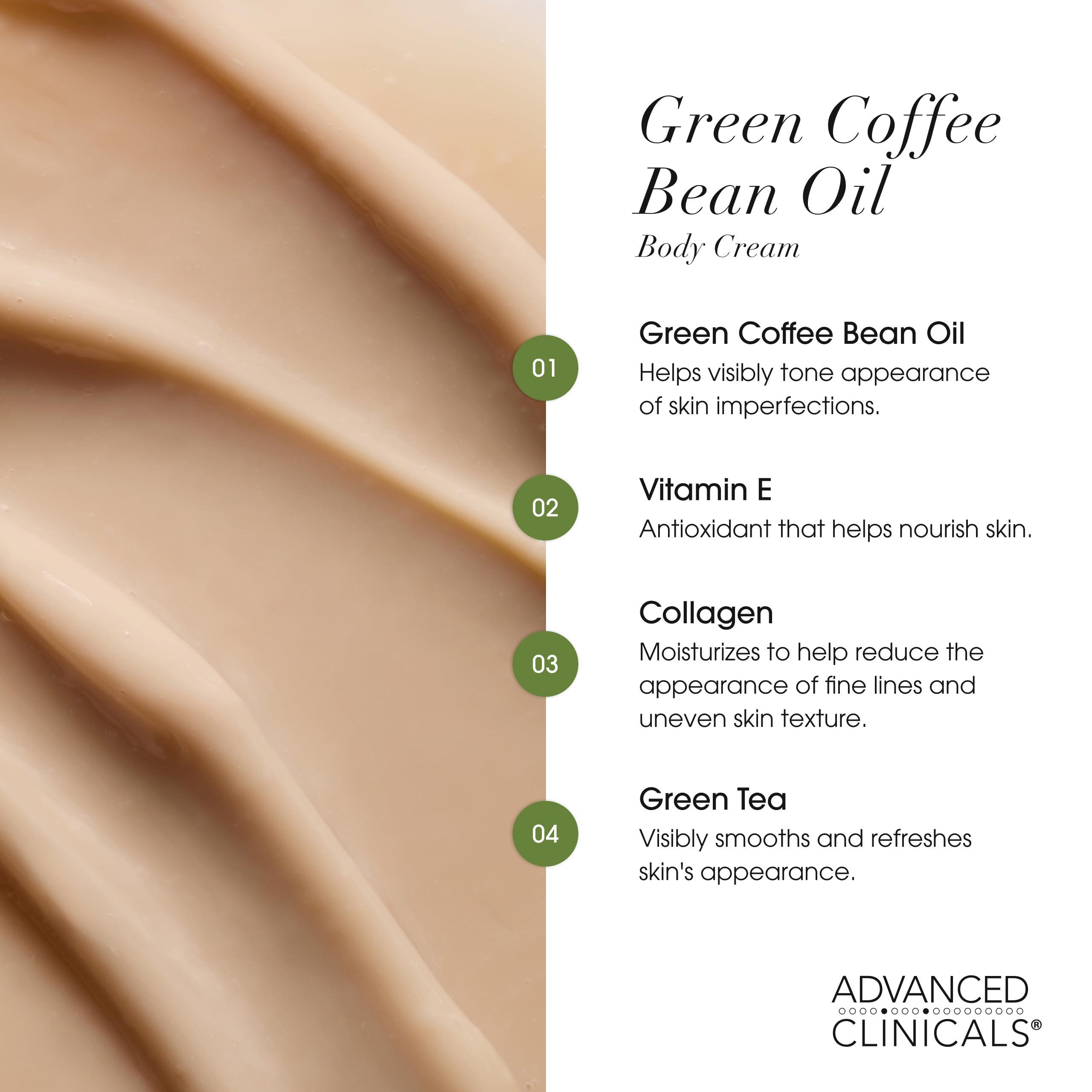 Advanced Clinicals peau textured – crème hydratante lutte contre l'aspect crepé