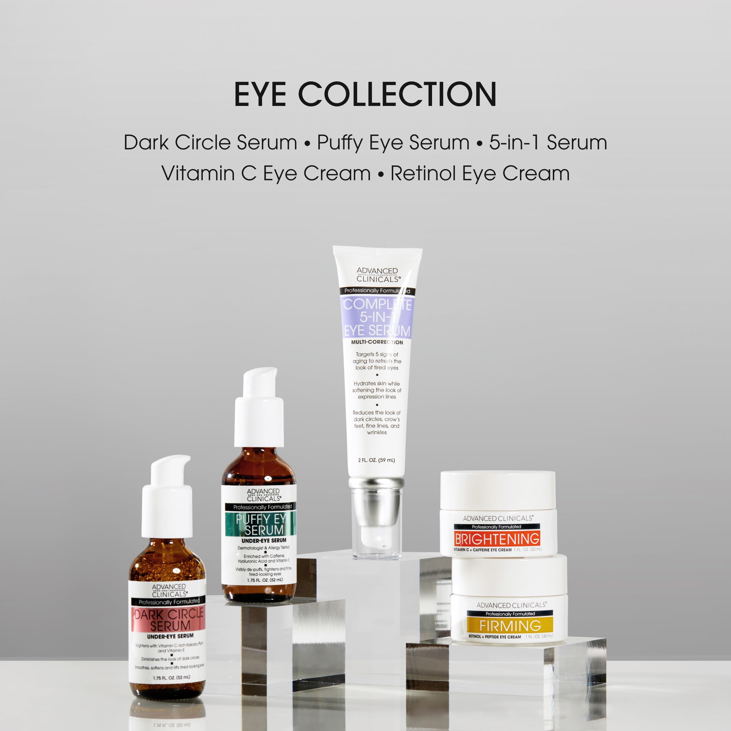 Light gel texture of Advanced Clinicals Puffy Eye Serum displayed