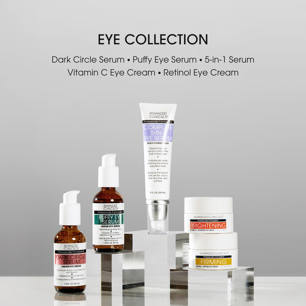 Light gel texture of Advanced Clinicals Puffy Eye Serum displayed