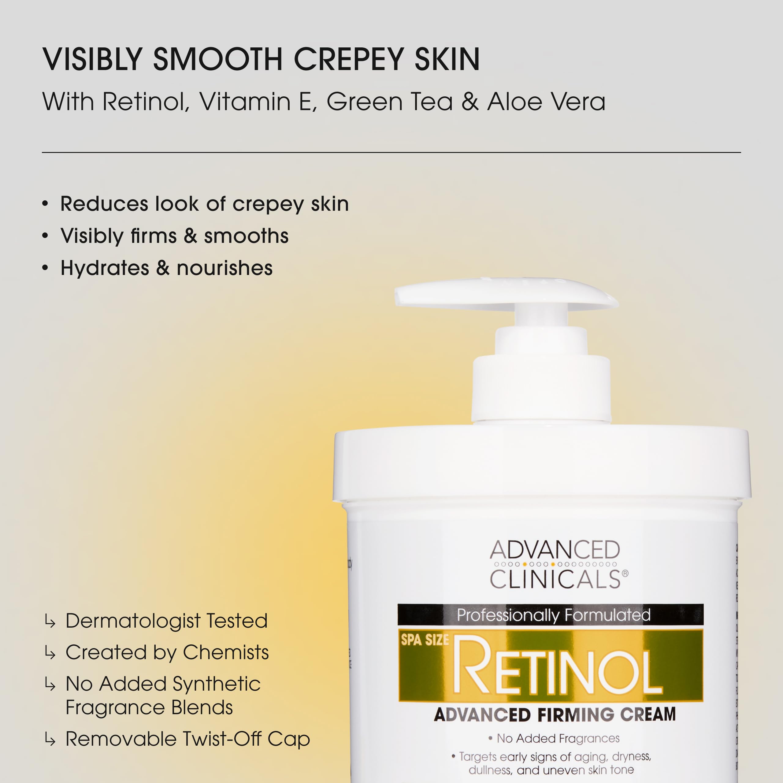 Advanced Clinicals Rétinol Crème – application sur peau lisant les ridules