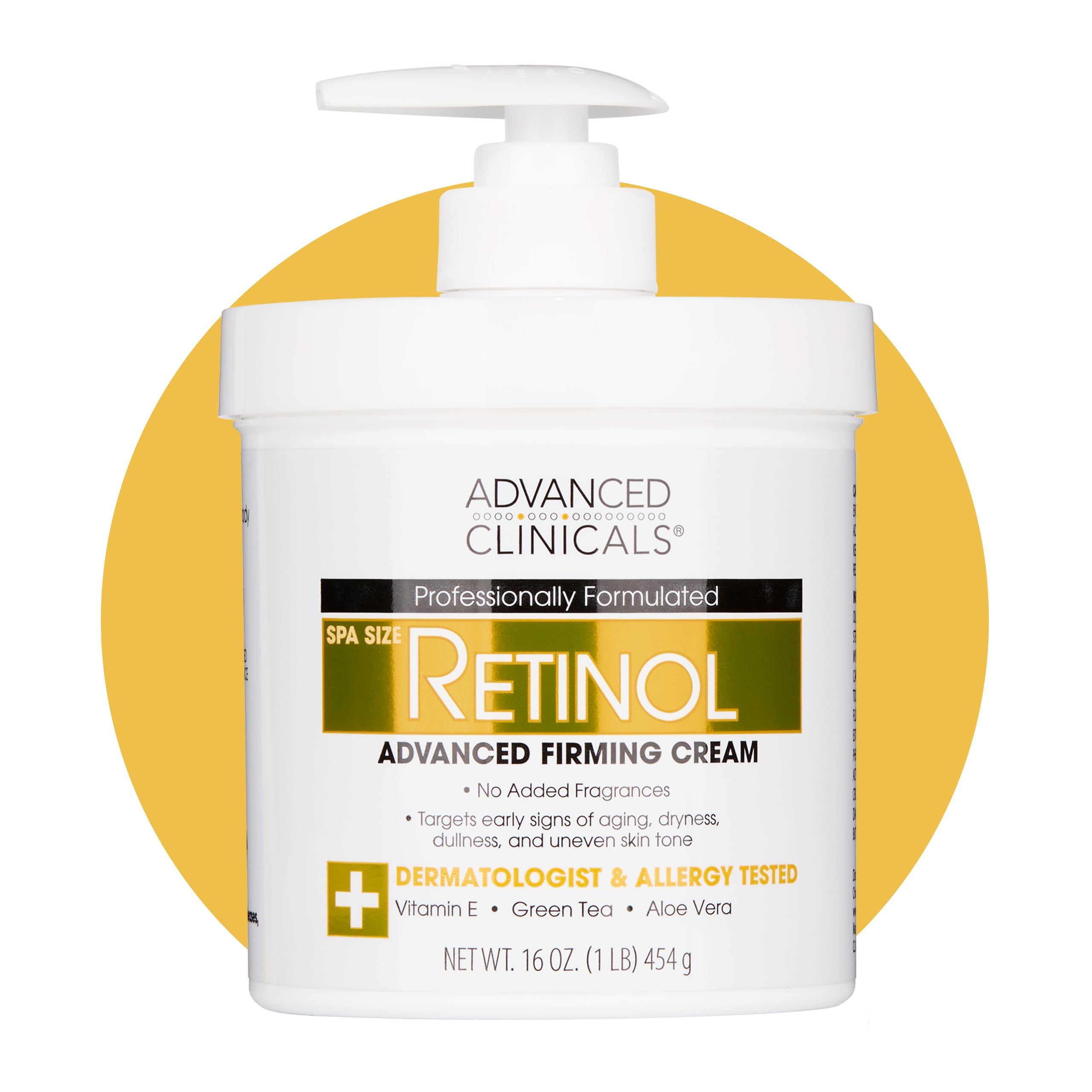 Advanced Clinicals Rétinol Visage et Corps – bouteille montrant l hydratation