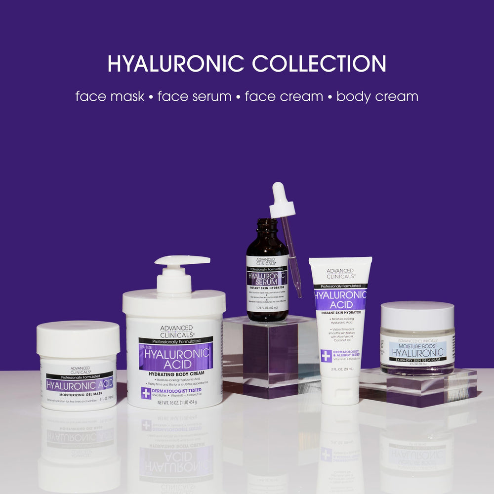 Advanced Clinicals Sérum Hyaluronique : éclat subtil et teint lumineux au quotidien.