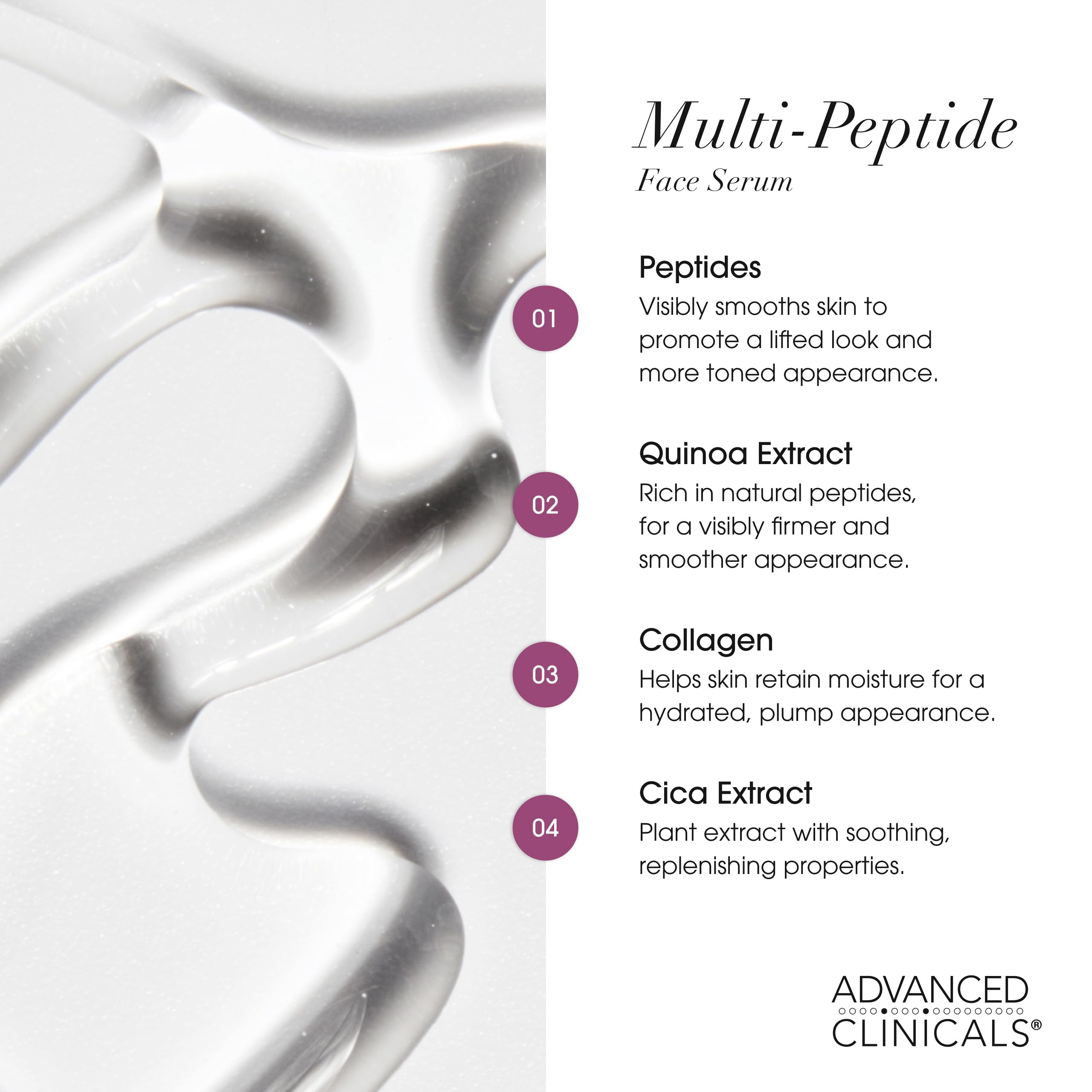 Advanced Clinicals Sérum Visage — application quotidienne pour peau lisse.