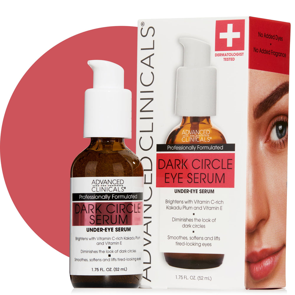 Sérum contour des yeux Advanced Clinicals : flacon élégant et hydratation ciblée.
