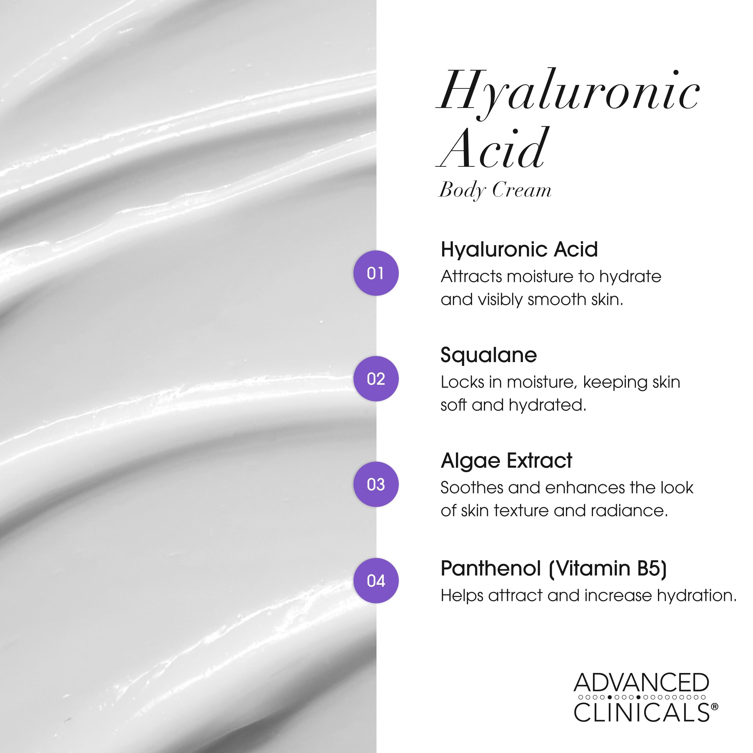 Advanced Clinicals sérum visage acide hyaluronique pour peau repulpée