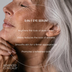 Advanced Clinicals Sérum Yeux: enveloppe élégante prête pour la routine quotidienne.