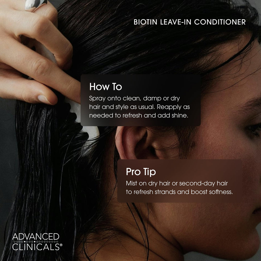 Advanced Clinicals spray capillaire: contrôle des frisottis pour une chevelure lisse.