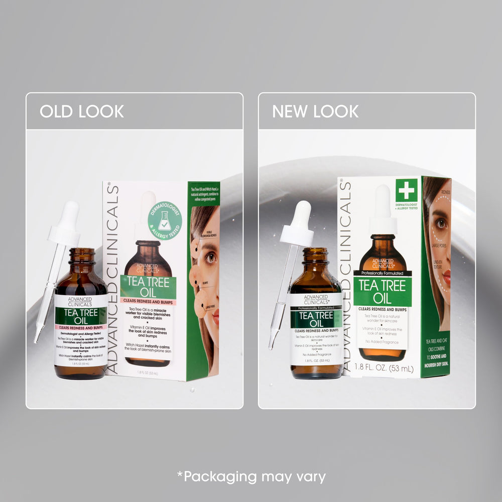 Advanced Clinicals Tea Tree Serum – application matin et soir sur le visage.
