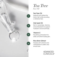 Advanced Clinicals Tea Tree Serum – pores visibles réduits après application.