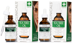 Advanced Clinicals Tea Tree Serum – bouteille visible, utilisation visage quotidienne.