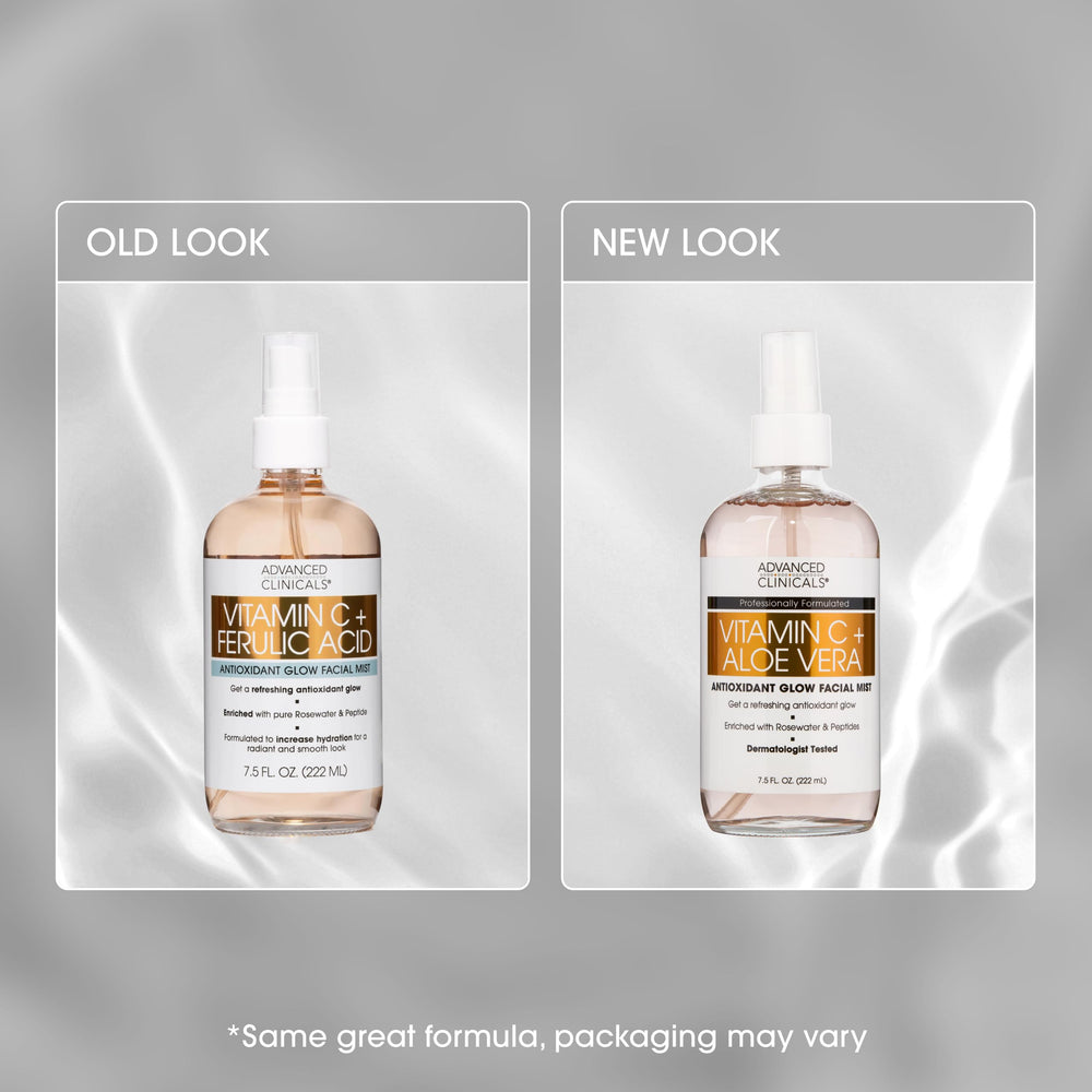 Advanced Clinicals Vitamin C Toner mist application on the face.