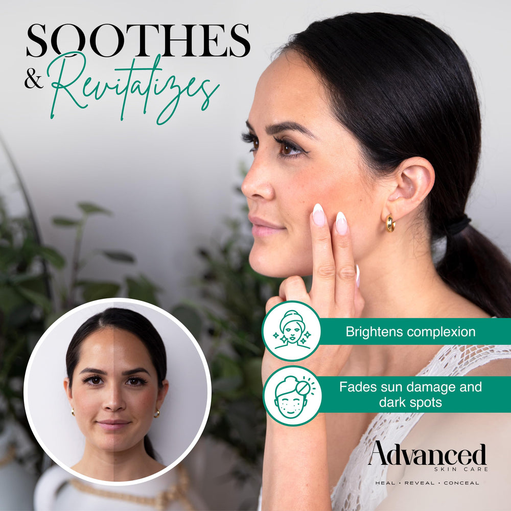 Peau lumineuse après l’application du sérum Advanced Skin Care Vitamine C 15%