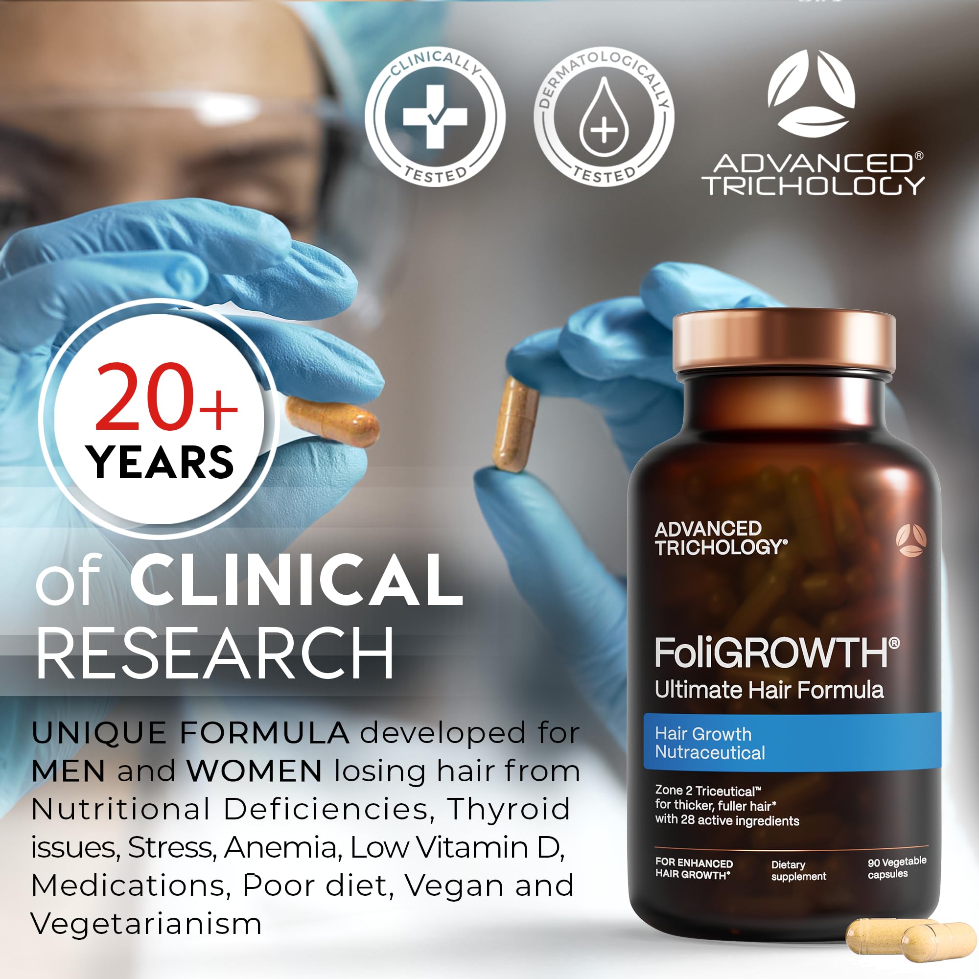 FoliGROWTH Advanced Trichology: laboratoire et contrôle qualité certifié.