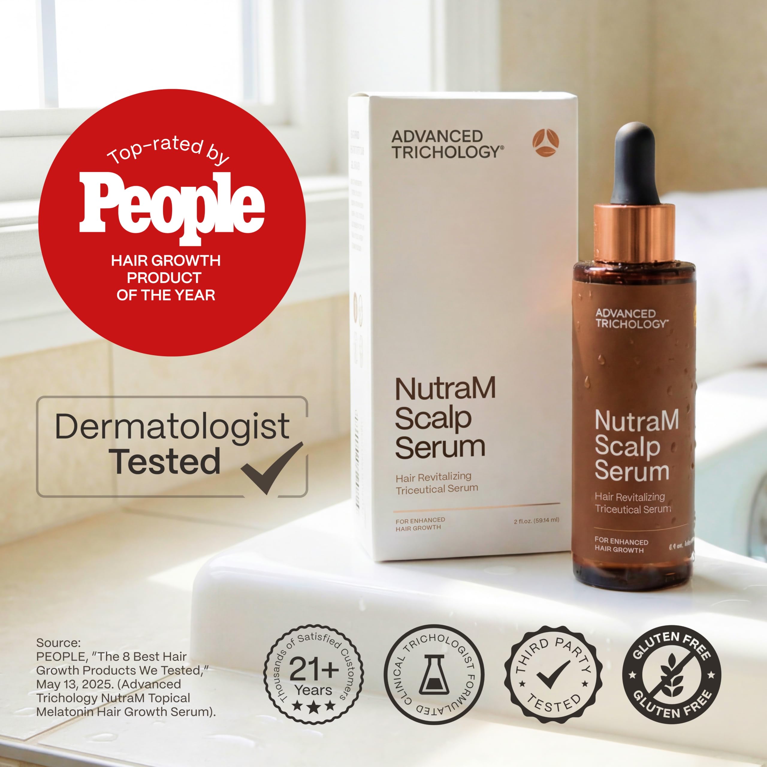 NutraM Advanced Trichology – emballage pratique et sûr pour le sérum.
